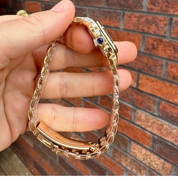 Panthere Classic Rectangle Stainless Steel Gold Watch - Picture 7 of 11